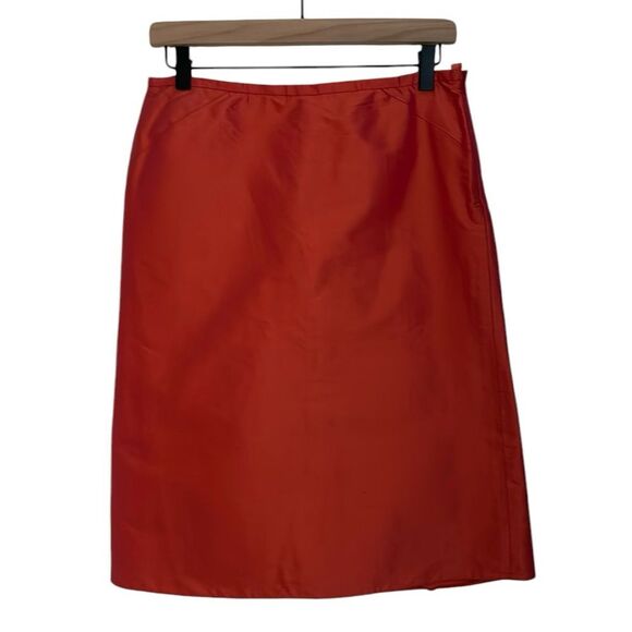 Armani Collezioni Coral Fuchsia Silk Pencil Skirt Size 4US - Picture 1 of 9